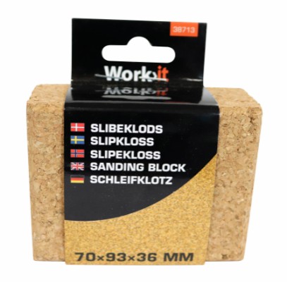 Work>it® slibeklods 70×93×36 mm kork