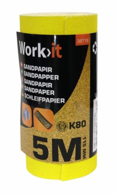 Work>it® K80 Sandpapir 11,5×500 cm 1 rulle