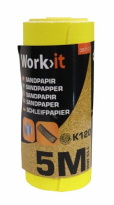 Work>it® K120 Sandpapir 11,5×500 cm 1 rulle