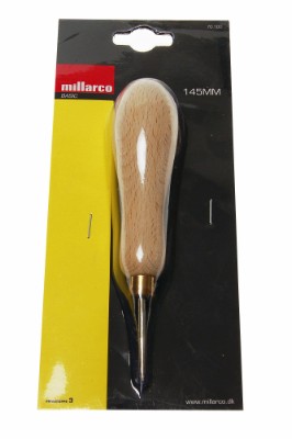 Millarco® syl med rund spids og træskæfte 3,5 x 145 mm.