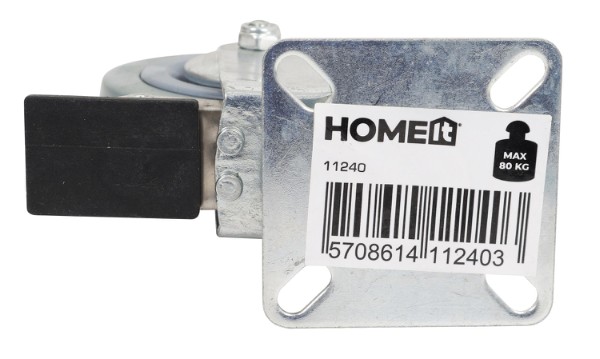 HOME It® drejeligt møbelhjul Ø75 mm med bremse, gråt gummi