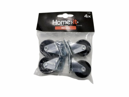 Home>it® drejeligt møbelhjul 40 mm sort plast 4-pak