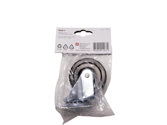 HOME It® drejeligt møbelhjul 75 mm sort plast