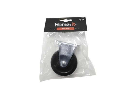 HOME It® fast møbelhjul 75 mm sort plast