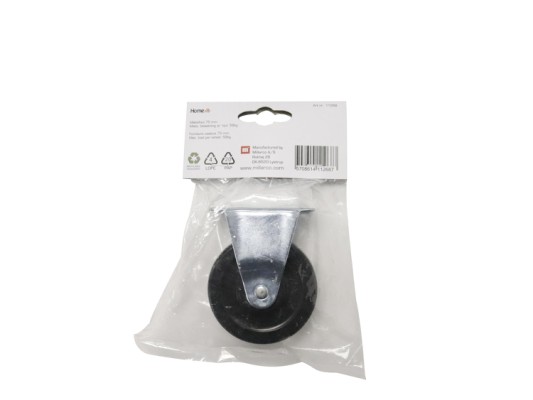 HOME It® fast møbelhjul 75 mm sort plast