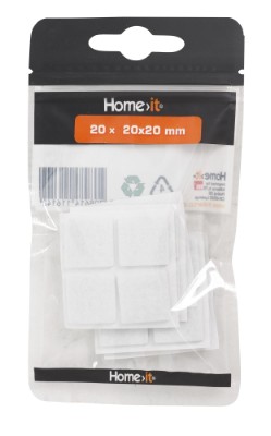 HOME It® selvklæbende filtpuder 20 x 20 mm a 20 stk hvid