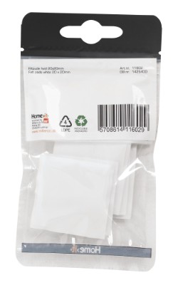 HOME It® selvklæbende filtpuder 20 x 20 mm a 20 stk hvid