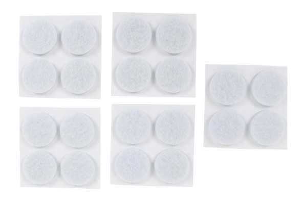 HOME It® selvklæbende filtpuder Ø17 mm x 20 stk.hvid