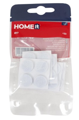 HOME It® selvklæbende filtpuder Ø17 mm x 20 stk.hvid