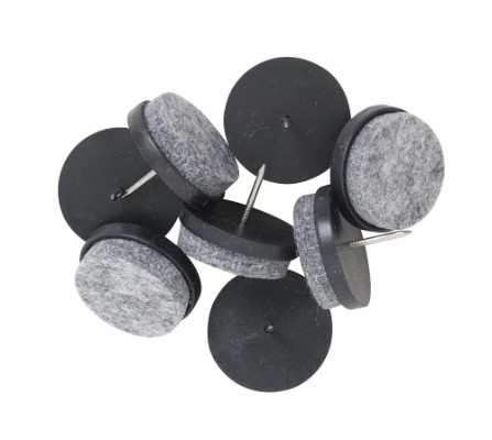 HOME It® glidesøm med filt Ø28 mm x 8 stk sort