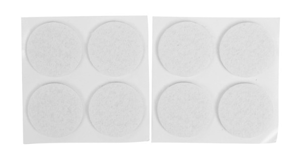 HOME It® selvklæbende filtpuder Ø28 mm x 8 stk hvid