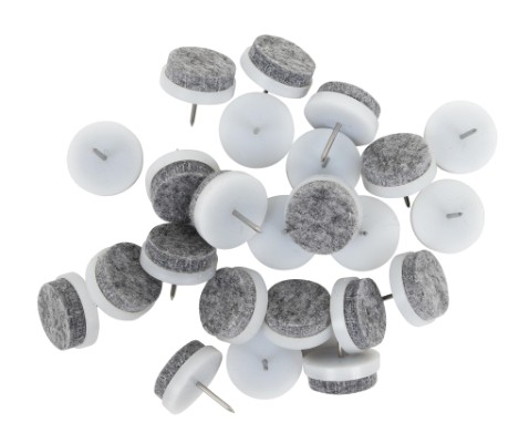 HOME It® glidesøm med filt Ø24 mm x 24 stk grå