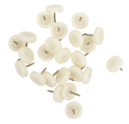 HOME It® glidesøm med plast Ø20 mm x 24 stk hvid