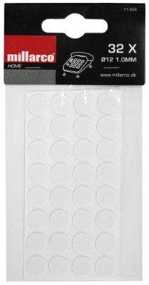 HOME It® selvklæbende filtpuder Ø12 x 1 mm 32 stk hvid
