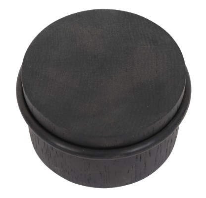HOME It® rund dørstopper Ø76×45 mm egetræ sort