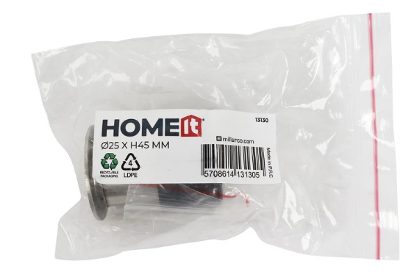 HOME It® dørstop til væg eller gulv Ø2,5 x 4,5 cm børstet stål