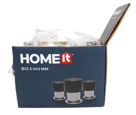 HOME It® dørstop til væg eller gulv Ø2,5 x 4,5 cm børstet stål