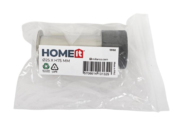 HOME It® dørstop til væg eller gulv Ø2,5 x 7,5 cm børstet stål