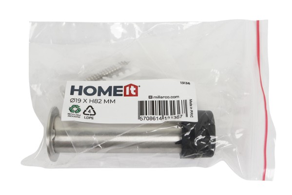 HOME It® dørstop til væg Ø1,9 x 8,2 cm børstet stål
