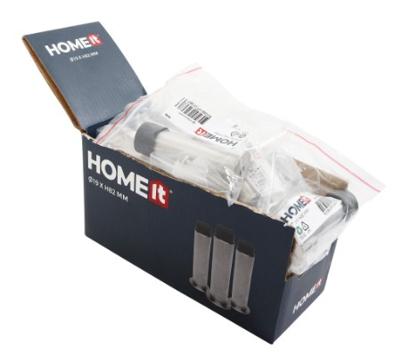 HOME It® dørstop til væg Ø1,9 x 8,2 cm børstet stål