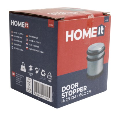 HOME It® dørstop til gulv Ø6,2 x 7,5 cm børstet stål