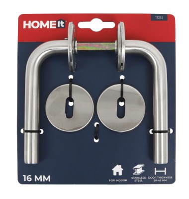 HOME It® dørgreb med L-greb 16 mm rustfri stål