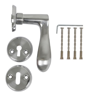 HOME It® dørgreb med rosetter og nøgleskilte børstet stål