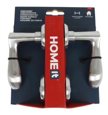 HOME It® dørgreb med rosetter og nøgleskilte børstet stål