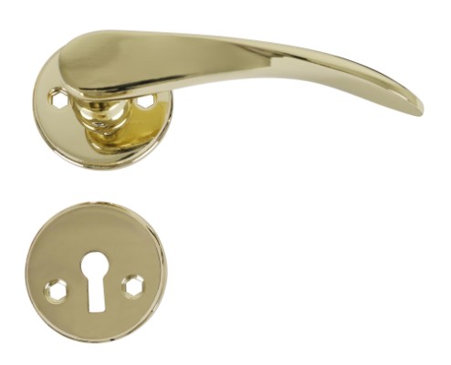 HOME It® dørgreb med rosetter og nøgleskilte messing