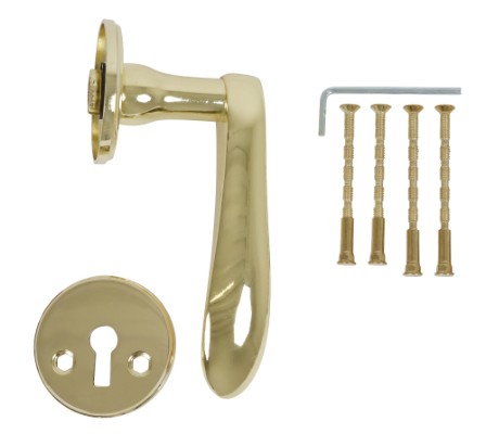 HOME It® dørgreb med rosetter og nøgleskilte messing