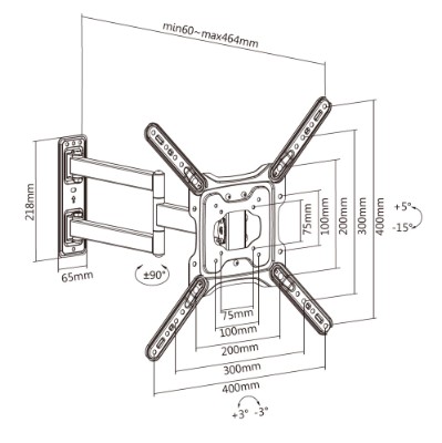 HOME It® TV-ophæng udtræk/kipbar 32-55