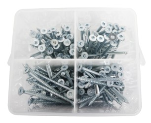 Home it Work ® Skrueboks large med TORX kærv til indendørs brug - 195 stk.