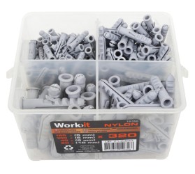 Home it Work ® murplugs i praktisk pakning med 320 dele
