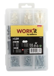 Work>it®gipsmontagesortiment til montering af både lette og tunge emner i gips