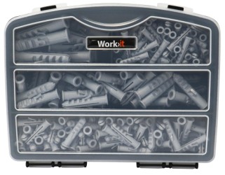 Work>it® assorterede plugs i sortimentskasse med 230 dele