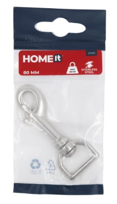 HOME It® Karabinhage 80 mm rustfrit stål