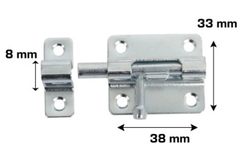 HOME It® Skudrigle med skruer Ø8 x 33 x 38 mm elforzinket