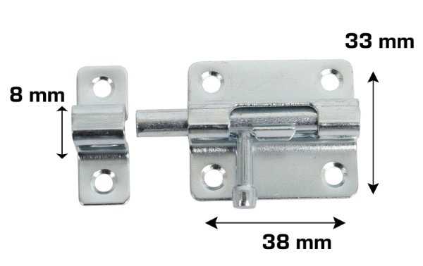 HOME It® Skudrigel med skruer Ø8 x 33 x 38 mm elforzinket