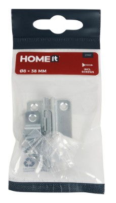 HOME It® Skudrigel med skruer Ø8 x 33 x 38 mm elforzinket