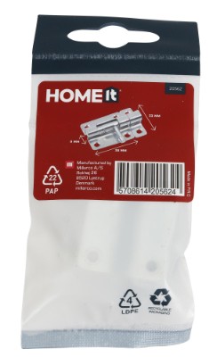 HOME It® Skudrigel med skruer Ø8 x 33 x 38 mm elforzinket