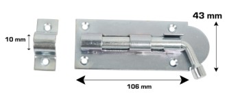 HOME It® Skudrigel med skruer Ø10 x 43 x 106 mm elforzinket