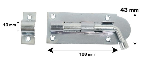 HOME It® Skudrigle med skruer Ø10 x 43 x 106 mm elforzinket