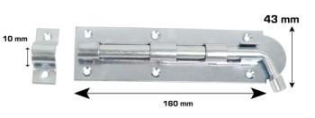 HOME It® Skudrigel med skruer Ø10 x 160 x 43 mm elforzinket