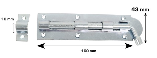 HOME It® Skudrigel med skruer Ø10 x 160 x 43 mm elforzinket
