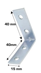 HOME It® vinkelbeslag 40 x 40 x 15 mm elforzinket  2 stk.