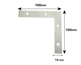 HOME It® hjørnebeslag 100 x 100 x 15 mm elforzinket 2 stk.