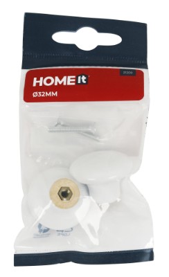 HOME It® porcelænknop Ø32 x 25 mm Hvid 2 stk.