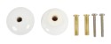 HOME It® porcelænknop Ø35 x 30 mm hvid/guld 2 stk.