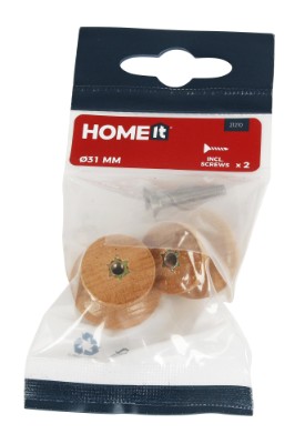HOME It® møbelknop Ø31 x 25 mm bøg 2 stk.