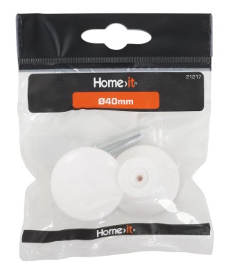 HOME It® møbelknop Ø40 x 30 mm hvid Plast